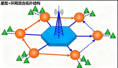 气象观测光纤传感网络拓扑结构示意图
