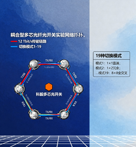 耦合型多芯光纤光开关实验网络拓扑