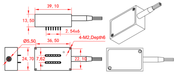 1X16 MEMS开关尺寸图 - 科毅光开关