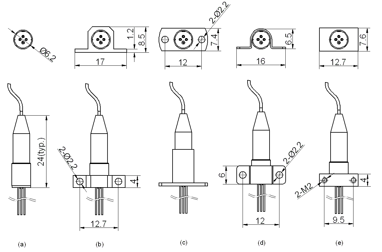 InGaAs 引脚式尾纤模块封装图 - 科毅光通信